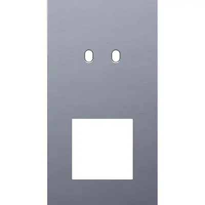 Niko Toggle 2-voudige afdekplaat verticaal voor 1 dubbele schakelaar en 1 x 45x45-functie alu blue grey brushed (226-57856)