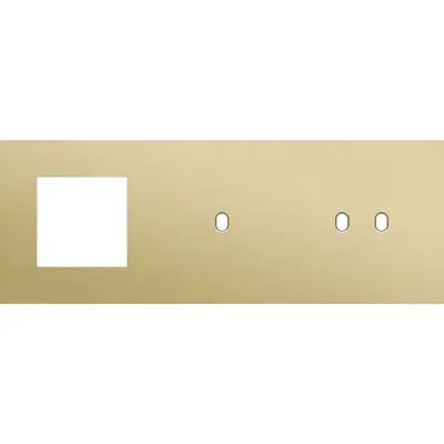 Niko Toggle 3-voudige afdekplaat horizontaal voor 1 x 45x45-functie 1 enkele en 1 dubbele schakelaar alu gold brushed (227-57720)