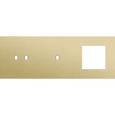 Niko Toggle 3-voudige afdekplaat horizontaal voor 1 dubbele 1 enkele schakelaar en 1 x 45x45-functie alu gold brushed (227-57721)