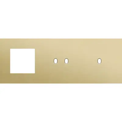 Niko Toggle 3-voudige afdekplaat horizontaal voor 1 x 45x45-functie 1 dubbele en 1 enkele schakelaar alu gold brushed (227-57722)