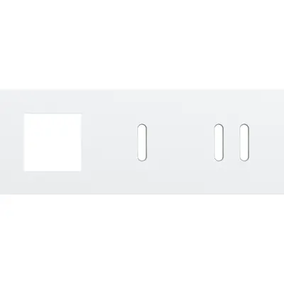 Niko Rocker 3-voudige afdekplaat horizontaal voor 1 x 45x45-functie 1 enkele en 1 dubbele schakelaar steel white coated (154-56720)