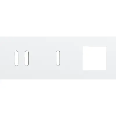 Niko Rocker 3-voudige afdekplaat horizontaal voor 1 dubbele 1 enkele schakelaar en 1 x 45x45-functie steel white coated (154-56721)