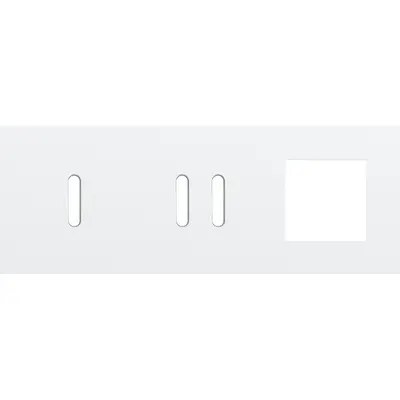 Niko Rocker 3-voudige afdekplaat horizontaal voor 1 enkele 1 dubbele schakelaar en 1 x 45x45-functie steel white coated (154-56723)