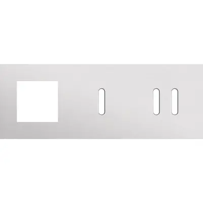 Niko Rocker 3-voudige afdekplaat horizontaal voor 1 x 45x45-functie 1 enkele en 1 dubbele schakelaar alu grey brushed (155-56720)