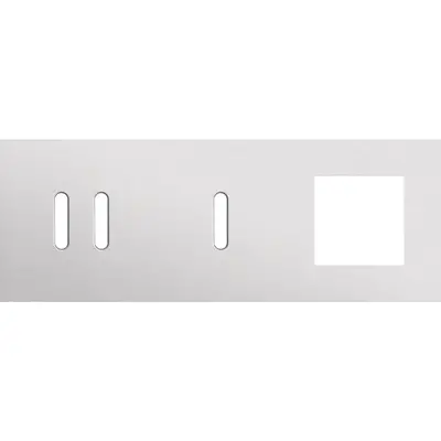 Niko Rocker 3-voudige afdekplaat horizontaal voor 1 dubbele 1 enkele schakelaar en 1 x 45x45-functie alu grey brushed (155-56721)