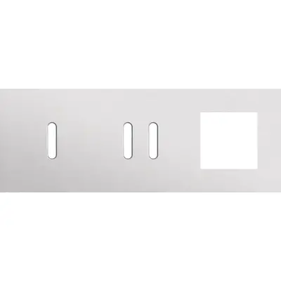 Niko Rocker 3-voudige afdekplaat horizontaal voor 1 enkele 1 dubbele schakelaar en 1 x 45x45-functie alu grey brushed (155-56723)