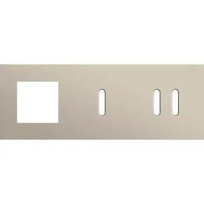 Niko Rocker 3-voudige afdekplaat horizontaal voor 1 x 45x45-functie 1 enkele en 1 dubbele schakelaar steel champagne coated (166-56720)