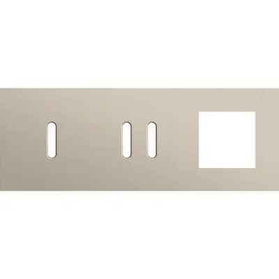 Niko Rocker 3-voudige afdekplaat horizontaal voor 1 enkele 1 dubbele schakelaar en 1 x 45x45-functie steel champagne coated (166-56723)