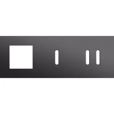 Niko Rocker 3-voudige afdekplaat horizontaal voor 1 x 45x45-functie 1 enkele en 1 dubbele schakelaar alu black brushed (224-56720)