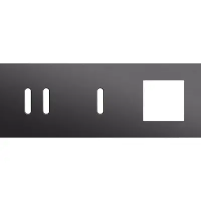 Niko Rocker 3-voudige afdekplaat horizontaal voor 1 dubbele 1 enkele schakelaar en 1 x 45x45-functie alu black brushed (224-56721)