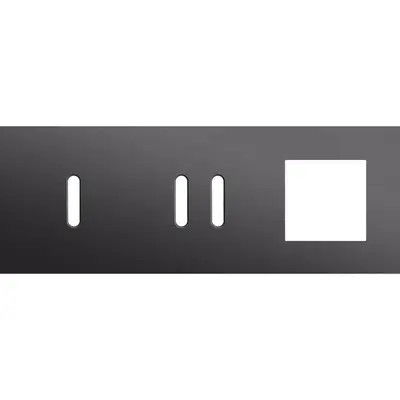 Niko Rocker 3-voudige afdekplaat horizontaal voor 1 enkele 1 dubbele schakelaar en 1 x 45x45-functie alu black brushed (224-56723)