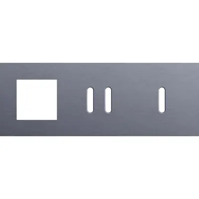 Niko Rocker 3-voudige afdekplaat horizontaal voor 1 x 45x45-functie 1 dubbele en 1 enkele schakelaar alu blue grey brushed (226-56722)
