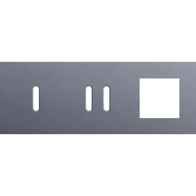Niko Rocker 3-voudige afdekplaat horizontaal voor 1 enkele 1 dubbele schakelaar en 1 x 45x45-functie alu blue grey brushed (226-56723)
