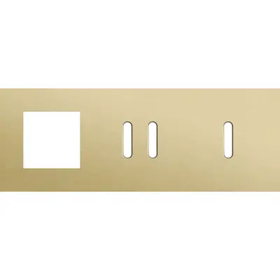 Niko Rocker 3-voudige afdekplaat horizontaal voor 1 x 45x45-functie 1 dubbele en 1 enkele schakelaar alu gold brushed (227-56722)