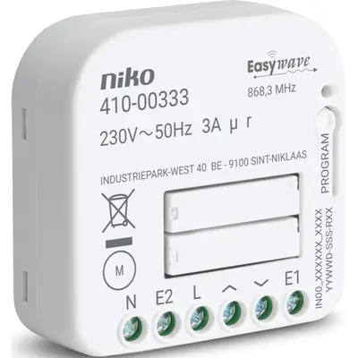 Niko Easywave RF-ontvanger mini inbouw met rolluikfunctie (410-00333)