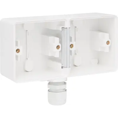 Niko Hydro opbouwbak 2-voudig horizontaal met 1x M20-ingang wit (701-84851)