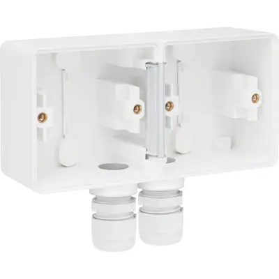 Niko Hydro opbouwbak 2-voudig horizontaal met 2x M20-ingang wit (701-84852)