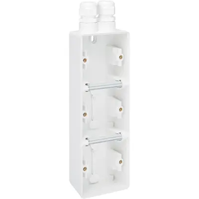 Niko Hydro opbouwbak 3-voudig verticaal met 2x M20-ingang wit (701-84352)