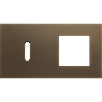 Niko Niko Rocker afdekplaat 2-voudig horizontaal voor 1 enkelvoudige schakelfunctie en 1 functie van 45 × 45 mm brass dark bronze patina