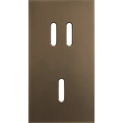 Niko Niko Rocker afdekplaat 2-voudig verticaal voor 1 tweevoudige en 1 enkelvoudige schakelfunctie brass dark bronze patina