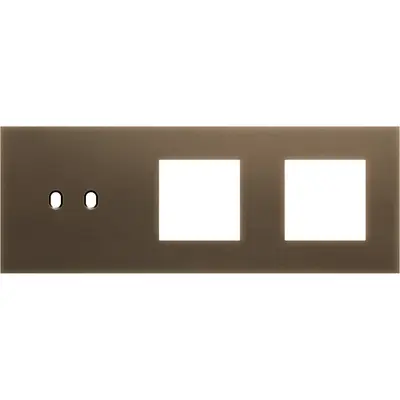 Niko Niko Toggle afdekplaat 3-voudig horizontaal voor 1 tweevoudige schakelfunctie en 2 functies van 45 × 45 mm brass dark bronze patina
