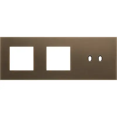 Niko Niko Toggle afdekplaat 3-voudig horizontaal voor 2 functies van 45 × 45 mm en 1 tweevoudige schakelfunctie brass dark bronze patina