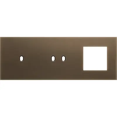 Niko Niko Toggle afdekplaat 3-voudig horizontaal voor 1 enkelvoudige, 1 tweevoudige schakelfunctie en 1 functie van 45 × 45 mm brass dark bronze patina