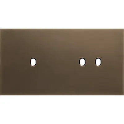Niko Niko Toggle afdekplaat 2-voudig horizontaal voor 1 enkelvoudige en 1 tweevoudige schakelfunctie brass dark bronze patina