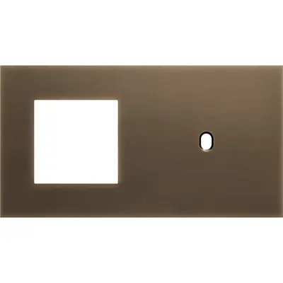 Niko Niko Toggle afdekplaat 2-voudig horizontaal voor 1 functie van 45 × 45 mm en 1 enkelvoudige schakelfunctie brass dark bronze patina