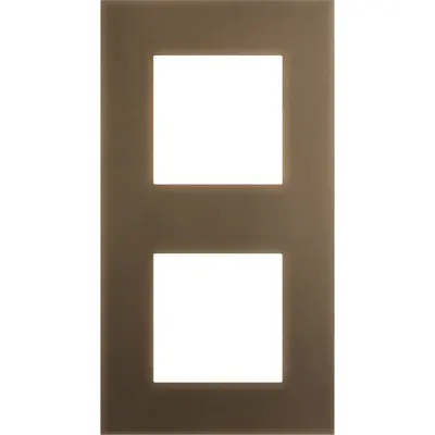 Niko Niko Pure afdekplaat 2-voudig horizontaal brass dark bronze patina