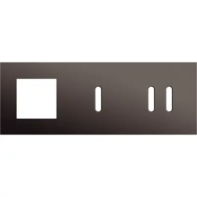 Niko Niko Rocker afdekplaat 3-voudig horizontaal voor 1 functie van 45 × 45 mm, 1 enkelvoudige en 1 tweevoudige schakelfunctie alu ganache brushed
