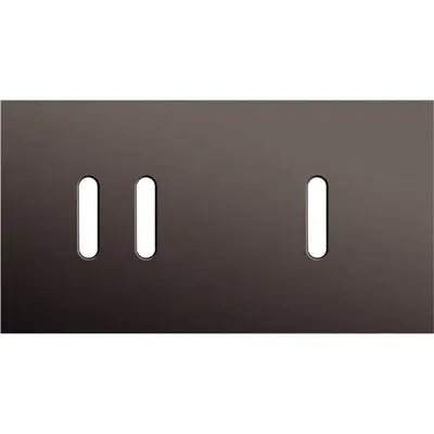 Niko Niko Rocker afdekplaat 2-voudig horizontaal voor 1 tweevoudige en 1 enkelvoudige schakelfunctie alu ganache brushed