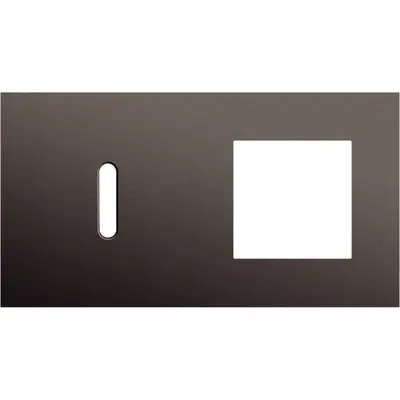 Niko Niko Rocker afdekplaat 2-voudig horizontaal voor 1 enkelvoudige schakelfunctie en 1 functie van 45 × 45 mm alu ganache brushed