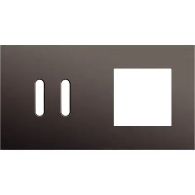 Niko Niko Rocker afdekplaat 2-voudig horizontaal voor 1 tweevoudige schakelfunctie en 1 functie van 45 × 45 mm alu ganache brushed