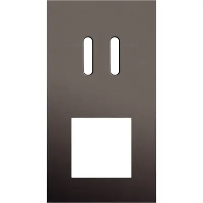 Niko Niko Rocker afdekplaat 2-voudig verticaal voor 1 tweevoudige schakelfunctie en 1 functie van 45 × 45 mm alu ganache brushed