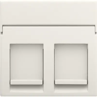 Niko Intense centraalplaat voor 2 RJ-data-aansluitingen cotton white textured (139-65200)