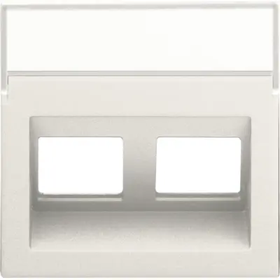 Niko Intense centraalplaat voor 2 RJ-data-aansluitingen met schuine uitgang cotton white textured (139-65400)