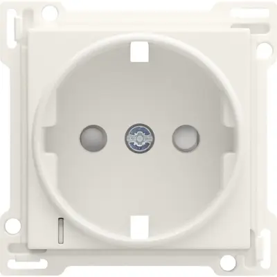 Niko Intense afwerkingsset voor stopcontact met randaarde, beschermingsafsluiters en spanningsaanduiding cotton white textured (139-66908)