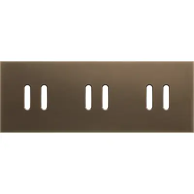 Niko Niko Rocker afdekplaat 3-voudig horizontaal voor 3 tweevoudige schakelfuncties brass dark bronze patina