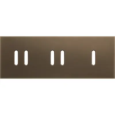 Niko Niko Rocker afdekplaat 3-voudig horizontaal voor 2 tweevoudige en 1 enkelvoudige schakelfunctie brass dark bronze patina