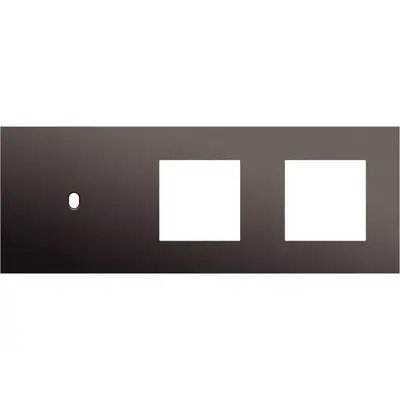 Niko Niko Toggle afdekplaat 3-voudig horizontaal voor 1 enkelvoudige schakelfunctie en 2 functies van 45 × 45 mm alu ganache brushed