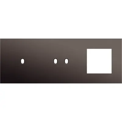 Niko Niko Toggle afdekplaat 3-voudig horizontaal voor 1 enkelvoudige en 1 tweevoudige schakelfunctie en 1 functie van 45 × 45 mm alu ganache brushed