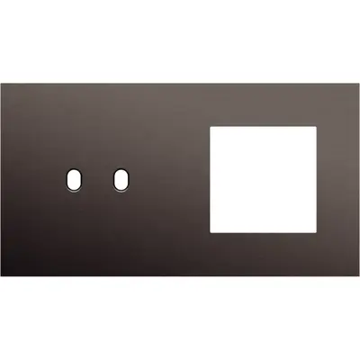 Niko Niko Toggle afdekplaat 2-voudig horizontaal voor 1 tweevoudige schakelfunctie en 1 functie van 45 × 45 mm alu ganache brushed