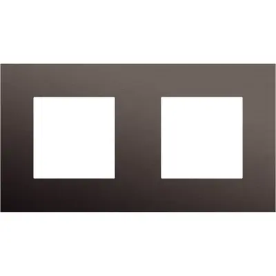 Niko Niko Pure afdekplaat 2-voudig horizontaal alu ganache brushed