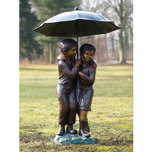 Eliassen Beeld brons kinderen onder paraplu groot