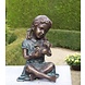 Eliassen Beeld brons meisje met teddybeer Eliassen Beeld brons meisje met teddybeer