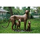 Eliassen Beeld brons cheeta met jongen Eliassen Beeld brons cheeta met jongen