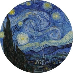 MondiArt Glas schilderij rond van Gogh dia 40cm