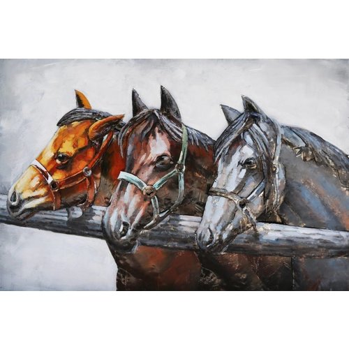 Eliassen 3D Malerei Metall 80x120cm 3 Pferde