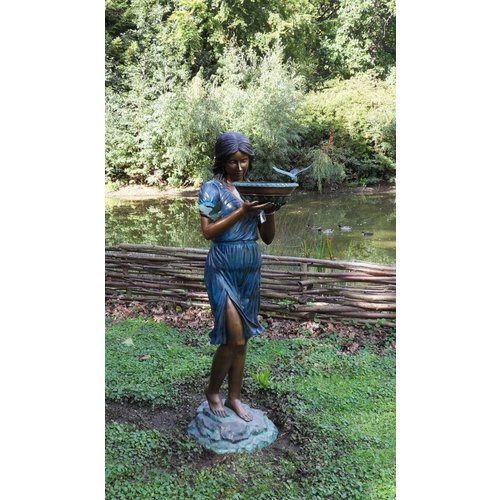 Eliassen Water ornament bronze girl with water bowl Eliassen Water ornament bronze girl with water bowl